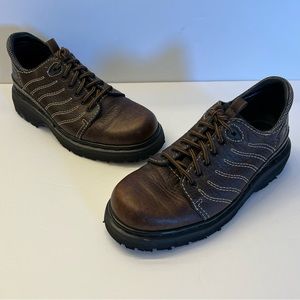 Dr Martens Men's Vintage Brown Chunky Oxford Lace Up Low Top Made In England 5